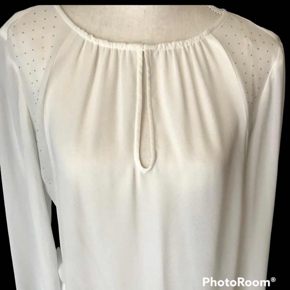 Zara Silk Keyhole Top